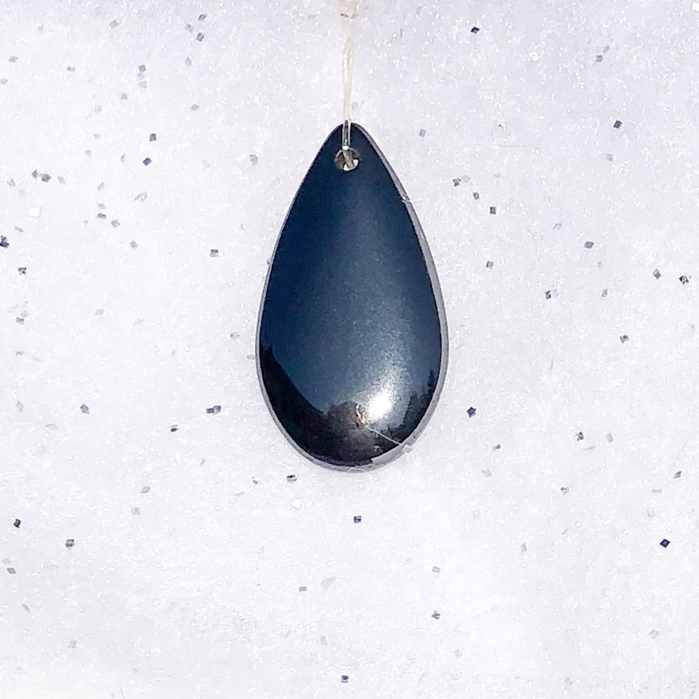 Vintage Hematite 1” x .5” Charm